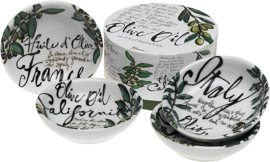 Rosanna Olive Oil 4 Set of Dip Plate Gift Box Packaging White